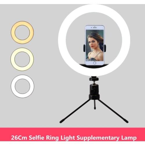Photography Makeup Lamp Mirror LED Selfie Light Dimmable Make Up Camera Phone Lamp with Table Tripods Phone Holder Dropshipping