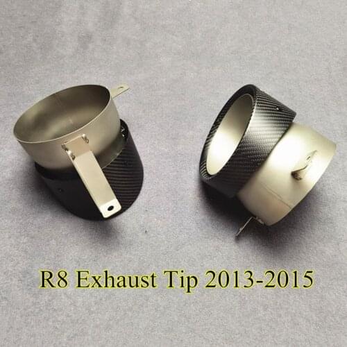 New 2 Pieces For R8 2013-2015 304 Stainless Steel Exhaust Muffler Pipe Auto Matte Carbon Car Back Exhaust System