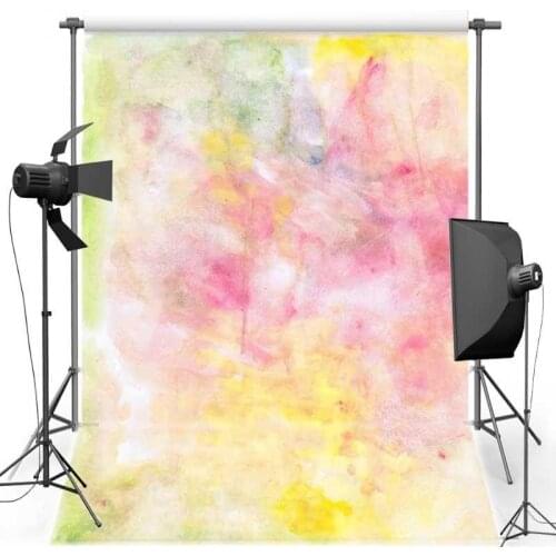 Pink And Yellow Watercolor Flower background polyester or Vinyl cloth High quality Computer print wall backdrops
