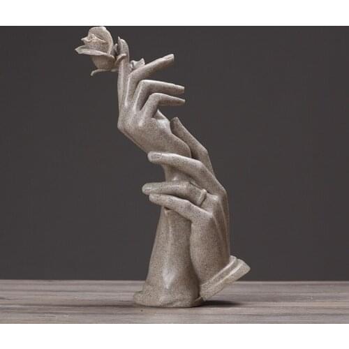 Nordic Resin statue for decoration home decor statues beelden decoratie Abstract sculpture modern figurines love rose sandstone