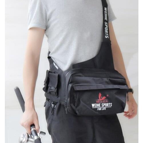 3 Layer Large Capacity Durable Nylon Fishing Bag Messenger Waist Bag Waterproof Fishing Lure Reel Line Tackle Storage Bags