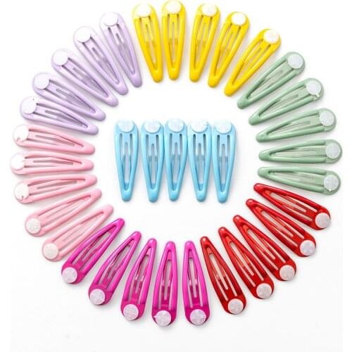 10Pcs/Bag Lovely BB Clip Not Stick Decoration Bright Color Texture Water Drop Hairpin Semi-Finished DIY Hair Accessories