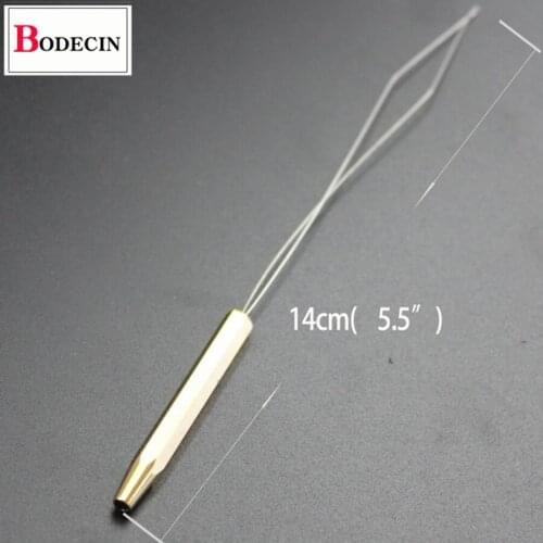 1PCS Fly Fishing Tying Tool Thread Half Hitch Bug Binding Handle Tools Extra-long Brass Bobbin Threader