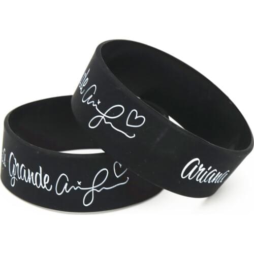 1PC One Banda House Wide Band Music Star Rubber Bracelets&Bangles Wide Black Ariana Grande Silicone Wristband Fans Gifts SH212