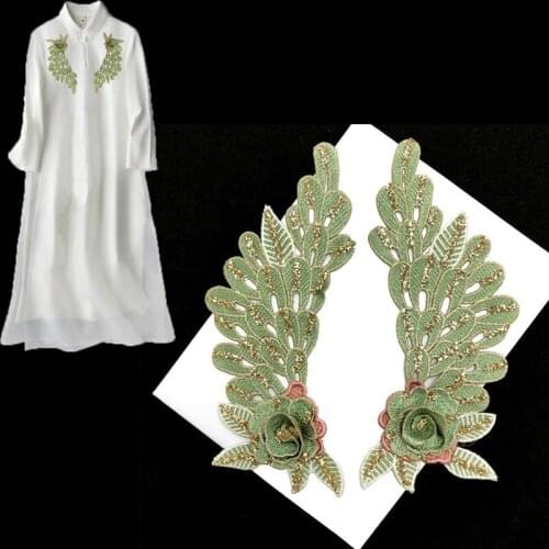 10 pairs Vintage Flower Glitter parches ropa Sewing Sequined Patches Embroidered Patch For Clothes Dress Jeans Jacket Patchwork