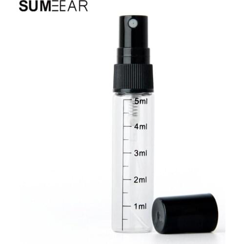 100 pcs/lot 5ml Glass bottle Calibration line empty perfume bottles Spray Atomizer Portable Travel Cosmetic Container