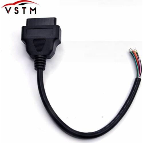 OBD2 16Pin Male Plug Connector For ELM327 Extension Adapter OBD Cable OBDII EOBD ODB2 16 Pin OBD 2 Adaptor Opening Female Cable