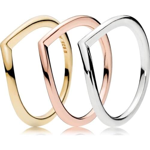 2020 real 925 Sterling Silver 3 Colors Shining Wish Heart Ring For Women Fashion Party Wedding Daily Wear Ring Jewelry
