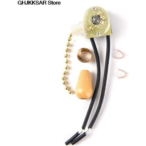 250V DIY Light Lamp Hanging Chain Switch Metal/Wood Drops 3A Zipper Switch Gold/Chrome Pull Switch Wall/Table/Floor Accessories