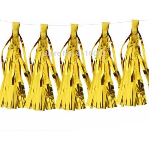 300sets 5 Sheets/set Decorative DIY Tissue Garland Foil Gold Silver Tassel Fringe Bunting Backdrop Party Decorations