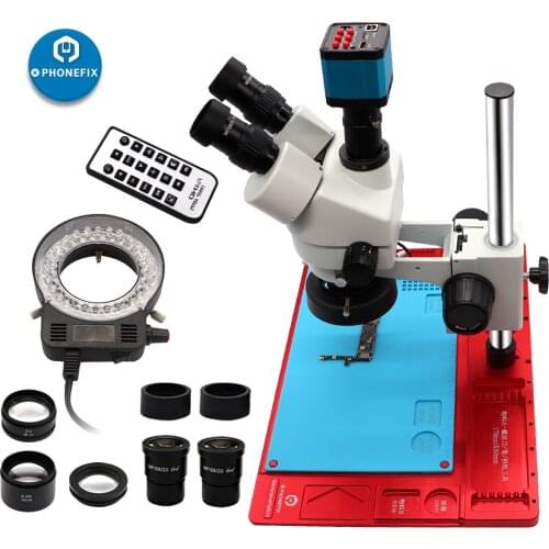 38MP 21MP digital hdmi usb microscopio camera 3.5X-90X simul-focal Trinocular Stereo Microscope welding soldering pcb repair