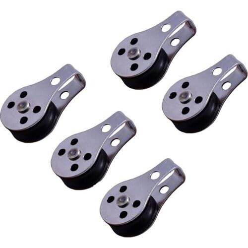 5PCS 316 Stainless Steel Pulley 45mm Blocks Rope Marine Hardware For Kayak Canoe Boat Anchor Trolley Kit 2mm To 8mm Rope