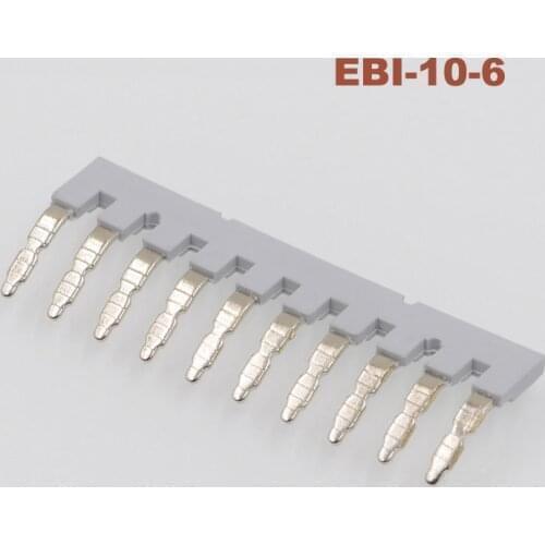 5Pcs EBI10-6 Side Plug-in Connector Center Short Circuit Connection Strip Terminal Block UK2.5B/5N UDK4 UKK5 UK5-TWIN Fittings