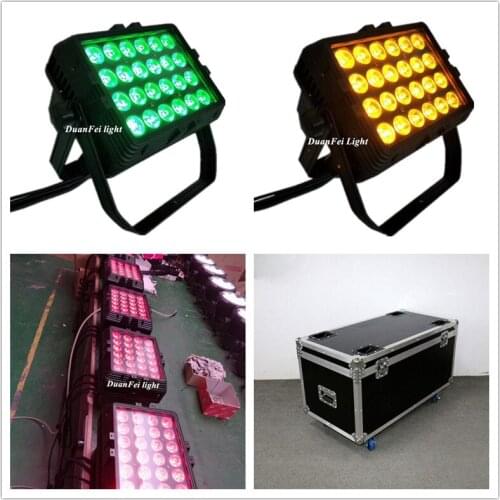 6pcs+Flightcase) dmx wall washer led rgbwa 24x15w 5in1 city color stage led par rgbwa ip65 led city light