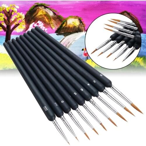 9Pcs Paint Brush Pen Watercolor Paint Brushes Weasels Hair Paint Brush Watercolor Sketched Hook Line Pen Drawing Art Supplies