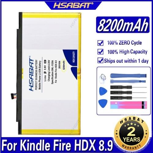 HSABAT 26S1004 8200mAh Battery for AMAZON GPZ45RW GU045RW Kindle Fire HDX 8.9 for AMAZON 26S1004-A 58-000059 S12-T3-D Batteries