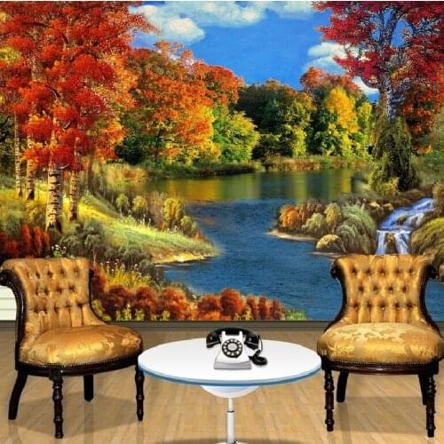 Austria Nature scenery Maple leaf Trees 3d wall photo mural wallpaper for living room sofa background 3d wall mural Stickers