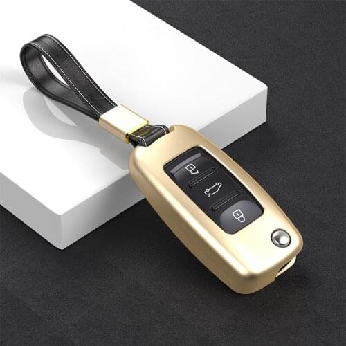 Car Aluminium Alloy Key Holder Cover Case Ring Chain for VW Sagitar Polo Beetle Key Protection