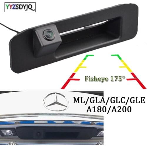 DynamicTrack Camera for Benz ML/GLA/GLC/GLE/A180/A200 Handle Trunk Waterproof Night Vision Reversing Camera Fisheye 175