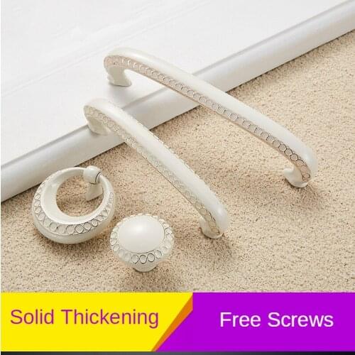 European Style Luxury Furniture Handle Single Hole Ivory White Wardrobe Drawer Knob Cabinet Door Handle Home Decoration