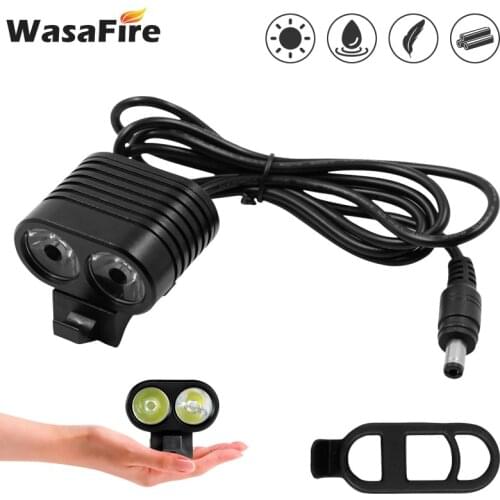 WasaFire Bike Light Front USB Bicycle Light 2*T6 LED MTB Flashlight Mini Headlight 2400LM 5 Modes Super Bright Cycling Lantern