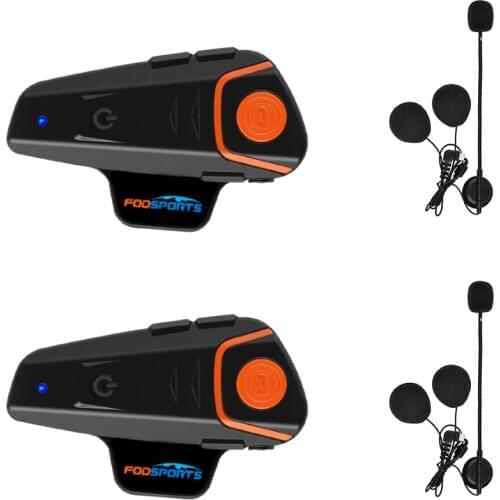 2pcs BT-S2 Pro Motorcycle Intercom Helmet Headsets Helmet Intercom Motorbike Bluetooth Interphone Waterproof FM Radio Intercom