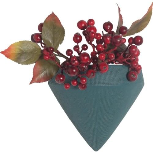 Nordic Creative Ceramic Wall Vase Ornaments Three-dimensional Plant Container Green Flower Pot Household Wall Decoration Gifts