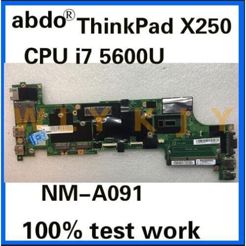 For Lenovo Thinkpad X250 Notebook Motherboard VIUX1 NM-A091 CPU i7 5600U 100% test work FRU 00HT376 00HT383 00HT372 00HT387