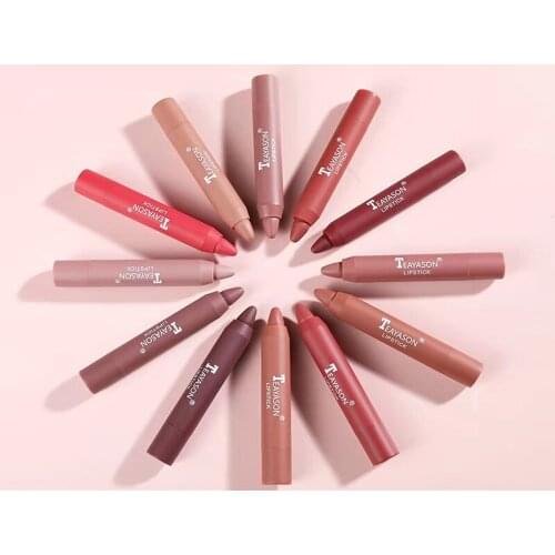12 Color Matte Lipstick Lip Set Waterproof Long Lasting Make Up Red Lip Gloss Pencil Kits Nude Makeup Liquid Lip Stick
