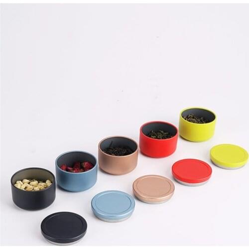Mini Travel Portaebl Tea Can Flower Tea Packaging Sealed Cans Metal Trumpet Creative Black Tea Small Tea Cans Tin Box