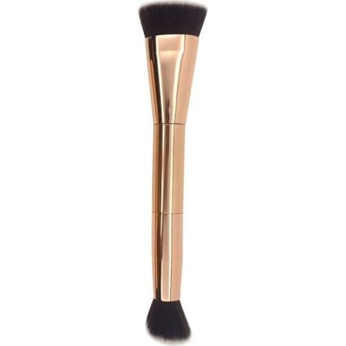 Soft synthetic hair gold aluminum collar double bronzer brush blusher brushes