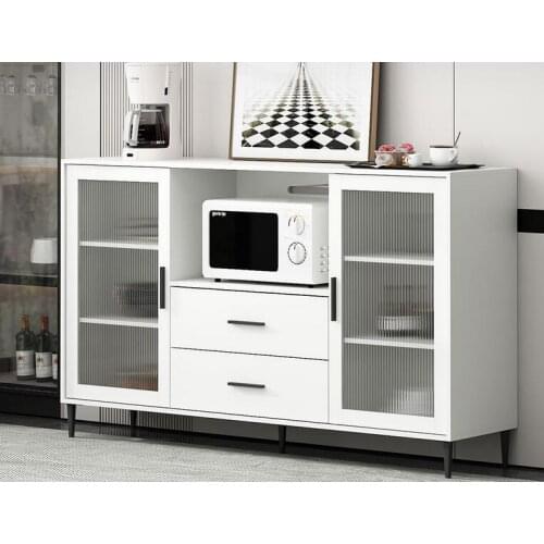 Dining side cabinet glass living room wall modern simple small family microwave oven tea cabinet kitchen low cabinet