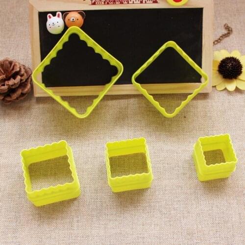 New 5pcs/set Square Shape 3D Plastic Cake Mold bread/toast/sushi/rice Mould Cookie Cutter D789