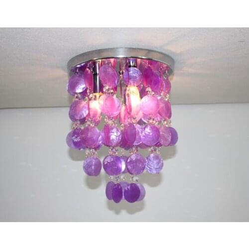 Romantic Crystal Fairy Colorful Shell Pendant Lamp Lights Fixtures for Cafe Bar Hall Club Store Restaurant Balcony Bedroom Hotel