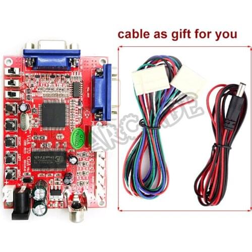 VGA to CGA/CVBS/S-Video Converter PCB Board HD Video Arcade Game Machine Cabinet Accessories Parts free shipping