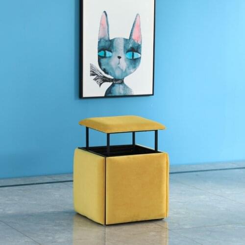 Folding Sofa Chairs In 1 Stool ,5 Pack Collapsible Foldable Living Room Table Chair Metal Cube Storage Furniture