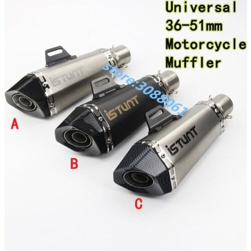 Laser Marking Universal 51mm Motorcycle Exhaust Escape Modified Scooter Exhaust Muffle Fit For Most Motorcycle For Z750 Ninja300