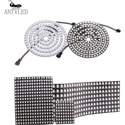 WS2812B LED Digital Flexible Individually Addressable Panel Pixel screen,WS2812B Addressable Led Pixel Ring 5050 RGB DC5V