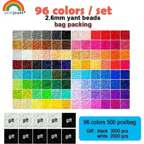 Yantjouet 2.6mm Yant Beads 96color/set Black White for Kid Hama Beads Diy Puzzles High Quality Handmade Gift children Toy