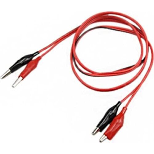 1pcs 1meter Double Red and Black Clips Crocodile Cable Alligator Jumper Wire Test Leads