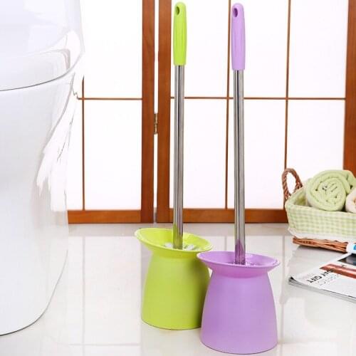 1PC Stainless Steel Handle with Plastic Base Toilet Brush Seat Cleaning Brush OK 0187