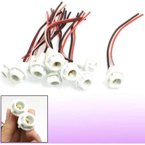 10 Pcs Car Auto T10 W5w 194 Led Light Bulb Socket Holder Wire Connector