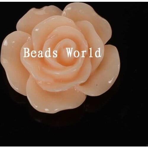 100 Pcs Apricot Rose Flower Resin Flatback Cabochon Scrapbook Decoration Jewelry DIY 15mm(W06005 X 1)