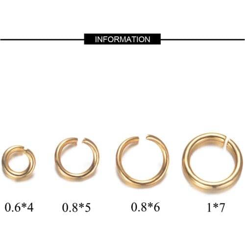 100pcs Stainless Steel Gold Color Jump Rings Single Loops Open Jump Rings Plit Rings For DIY Jewelry Making Accessories