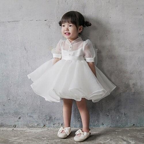 2021 White Tulle Flower Girl Wedding Lace Childrens Wear Girls' Party Dress Childrens Princess Costume