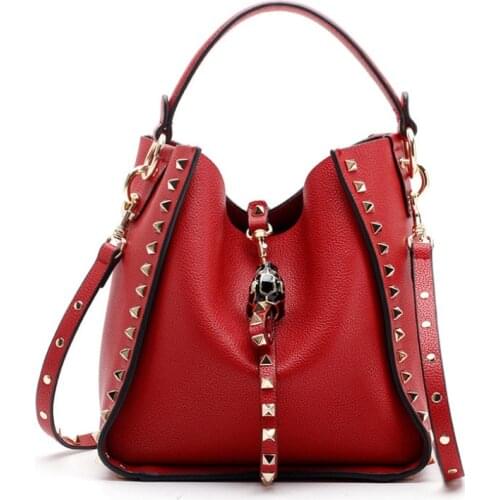 2021 Cowhide Handbag Leopard Head Shoulder Bag Soft Mummy Bags Designer Bucket Bag Women Crossbody Bags