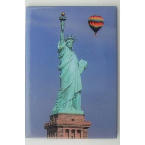 SOUVEMAG Over Min. Order $12, Statue of Liberty&Ballon In the Sky Tourist Metal Fridge Magnet SFM5169