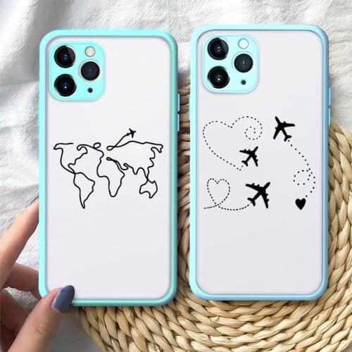 Luxury Popular Planes Map Designs Phone Case for IPhone 12 mini 11 Pro Max 8 7 6s Plus X Xs Max XR Hard Matte Case Cover Fundas