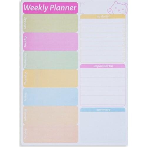 Weekly Meal Planner Shopping List Note Pad withMagnet Mountings