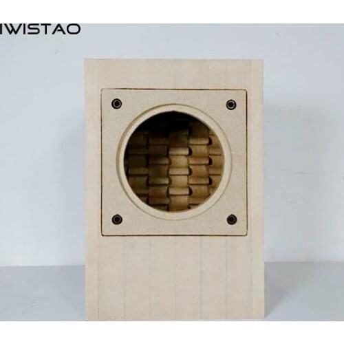 IWISTAO HIFI 3 Inch Labyrinth Full Range Speaker Empty Cabinet 1 Pair MDF Wood Board Back Inverted